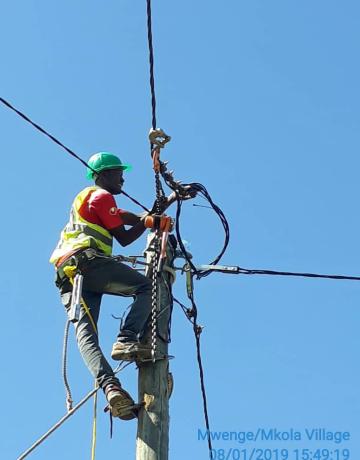 Installation of accessories for LV Network distribution at Mwenge village in Tabora region
